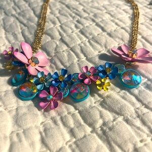 Betsey Johnson NWT necklace & bracelet that sparkles with bright flowers & gems